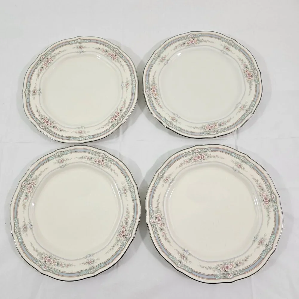 Noritake Rothschild Ivory China Platinum Band Bread & Butter Plates – Set of 4